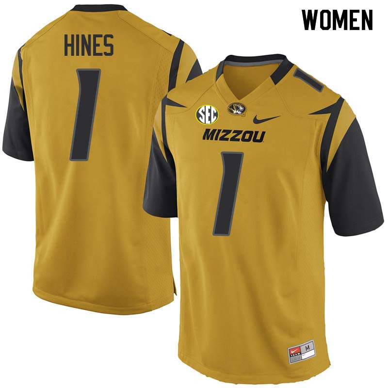 Women #1 Anthony Hines Missouri Tigers College Football Jerseys Sale-Yellow - Click Image to Close